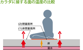 カラダに接する面の温度の比較