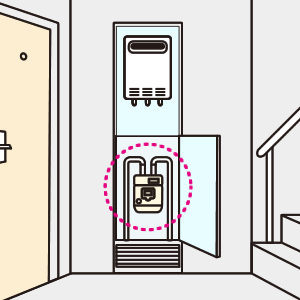 集合住宅のガスメーター設置場所